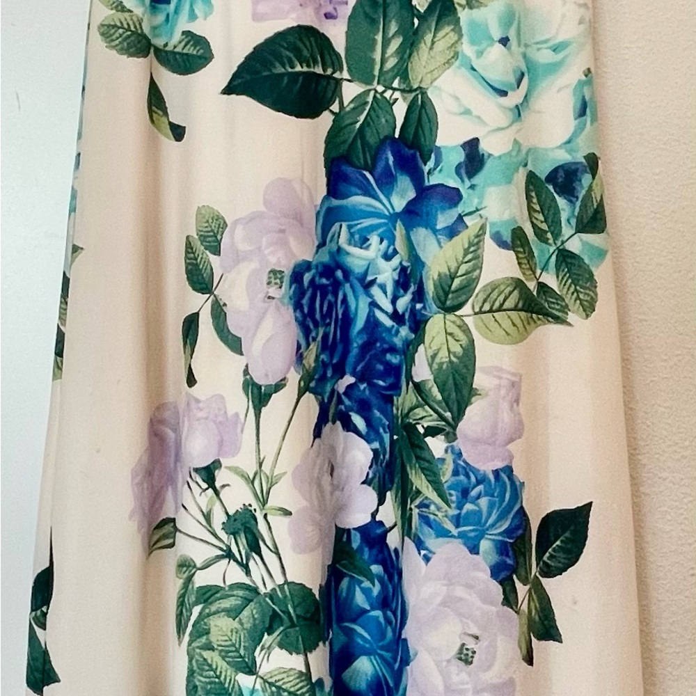Floral Maxi Dress with Blue and Green Accents